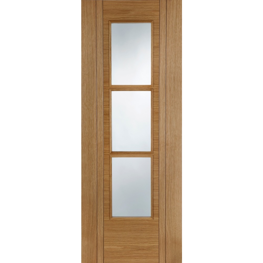 Internal Pre-Finished Oak Capri 3 Light Glazed Door